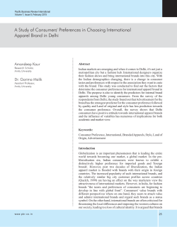 A Study of Consumers` Preferences in Choosing International