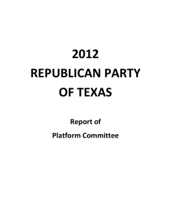 2012 Texas GOP platform - Republican Party of Texas