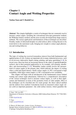 Contact Angle and Wetting Properties