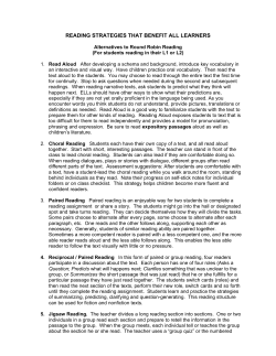 READING STRATEGIES THAT BENEFIT ALL LEARNERS