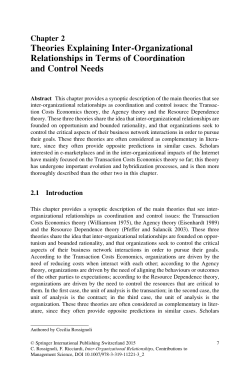 Theories Explaining Inter-Organizational Relationships in Terms of