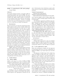 A comprehensive (SI)