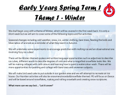 Early Years Spring Term 1 Theme 1 - Winter
