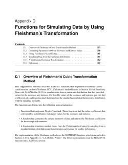 Functions for Simulating Data by Using Fleishman`s