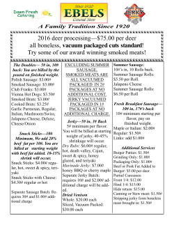 Deer Price Guide - Ebels General Store