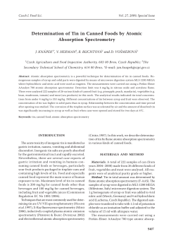 Determination of Tin in Canned Foods by Atomic Absorption