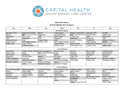 our weekly menus - Capital Health Care Network