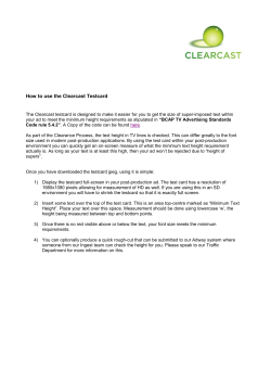 How to use the Clearcast Testcard