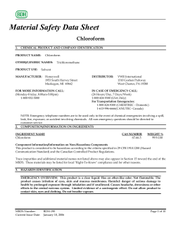 Material Safety Data Sheet Chloroform