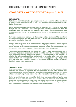 DOG CONTROL ORDERS CONSULTATION FINAL DATA