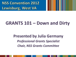 GRANTS 101 &ndash; Down and Dirty