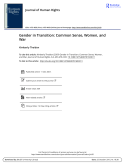 Gender in Transition: Common Sense, Women