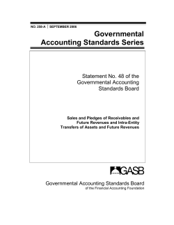 GASB Stmt No. 48 - Sales and Pledges of Receivables and