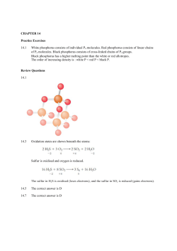 CHAPTER 14 Practice Exercises 14.1 White phosphorus consists of