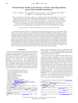 Protein Density Profile at the Interface of Water with Oligo(ethylene