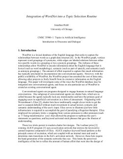 Integration of WordNet into a Topic Selection Routine