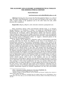 the allegory and allegoric as hermeneutical tools in the