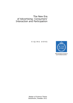 The New Era of Advertising: Consumers` Interaction and