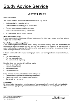 Learning Styles - Hull University
