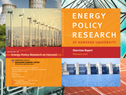 energy policy research - Harvard Kennedy School