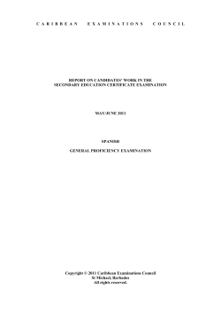 caribbeanexaminations council report on candidates` work in