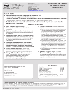 dissolution or change of proprietorship registration