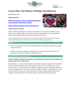 Lesson Plan: The History of Refugee Resettlement