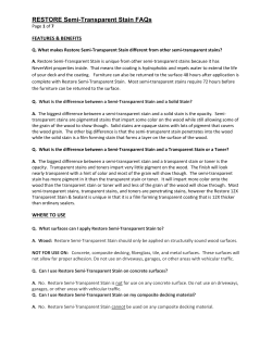RESTORE Semi-Transparent Stain FAQs