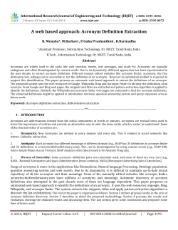 A web based approach: Acronym Definition Extraction