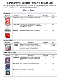 Community of Schools Primary iPad App List