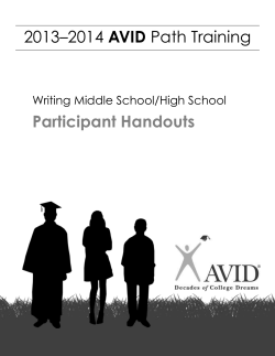 2013 2014 AVID Path Training - California State University