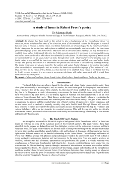 A study of home in Robert frost`s poetry