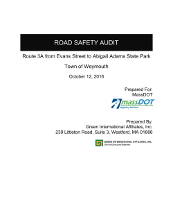 Road Safety Audit (RSA) Report - Weymouth Bridge Street (Route 3A)