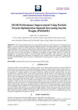 OLSR Performance Improvement Using Particle Swarm