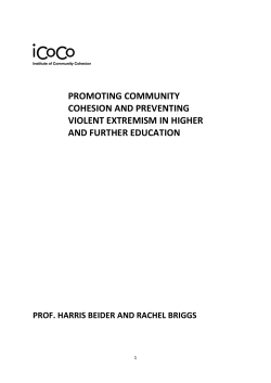promoting community cohesion and preventing violent extremism in
