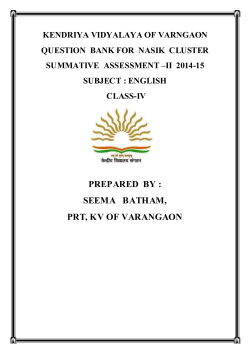 Question Bank IV ENG-II - Kendriya Vidyalaya No.1 Devlali