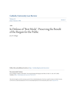 "Best Mode": Preserving the Benefit of the Bargain for the Public