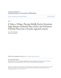 It Takes a Village: Placing Middle Rocky Mountain high altitude