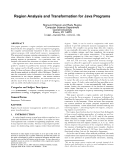 Region Analysis and Transformation for Java Programs