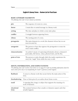 English 9 Literary Terms - Review List for Final Exam