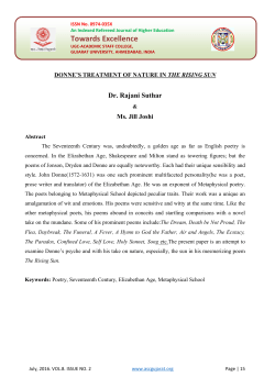 Donne`s Treatment of Nature in The Rising Sun