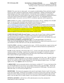 PSY210.1001 Live classroom, Spring 2017