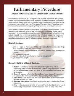 Parliamentary Procedure - National Association of Conservation