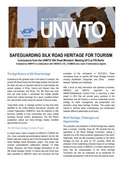 SAFEGUARDING SILK ROAD HERITAGE FOR TOURISM