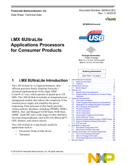 i.MX 6UltraLite Applications Processors for Consumer Products