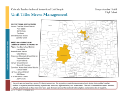 Colorado Teacher-Authored Instructional Unit Sample
