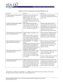 Sample Lesson for Teaching the Consonant Digraph for /sh