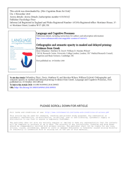 Orthographic and semantic opacity in masked and