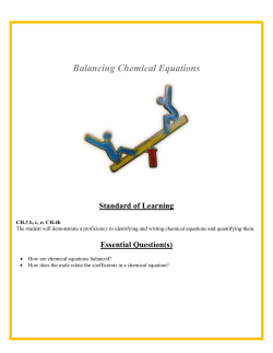 Balancing Chemical Equations Lesson