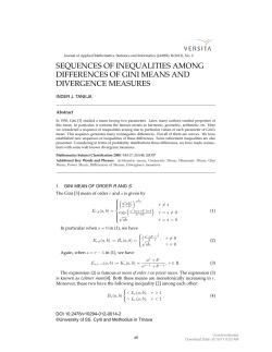 SEQUENCES OF INEQUALITIES AMONG DIFFERENCES OF GINI